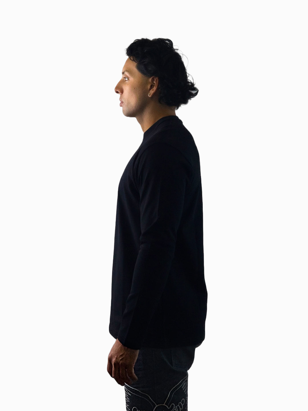 Exetees Regular Long Sleeve T-Shirt (Black)