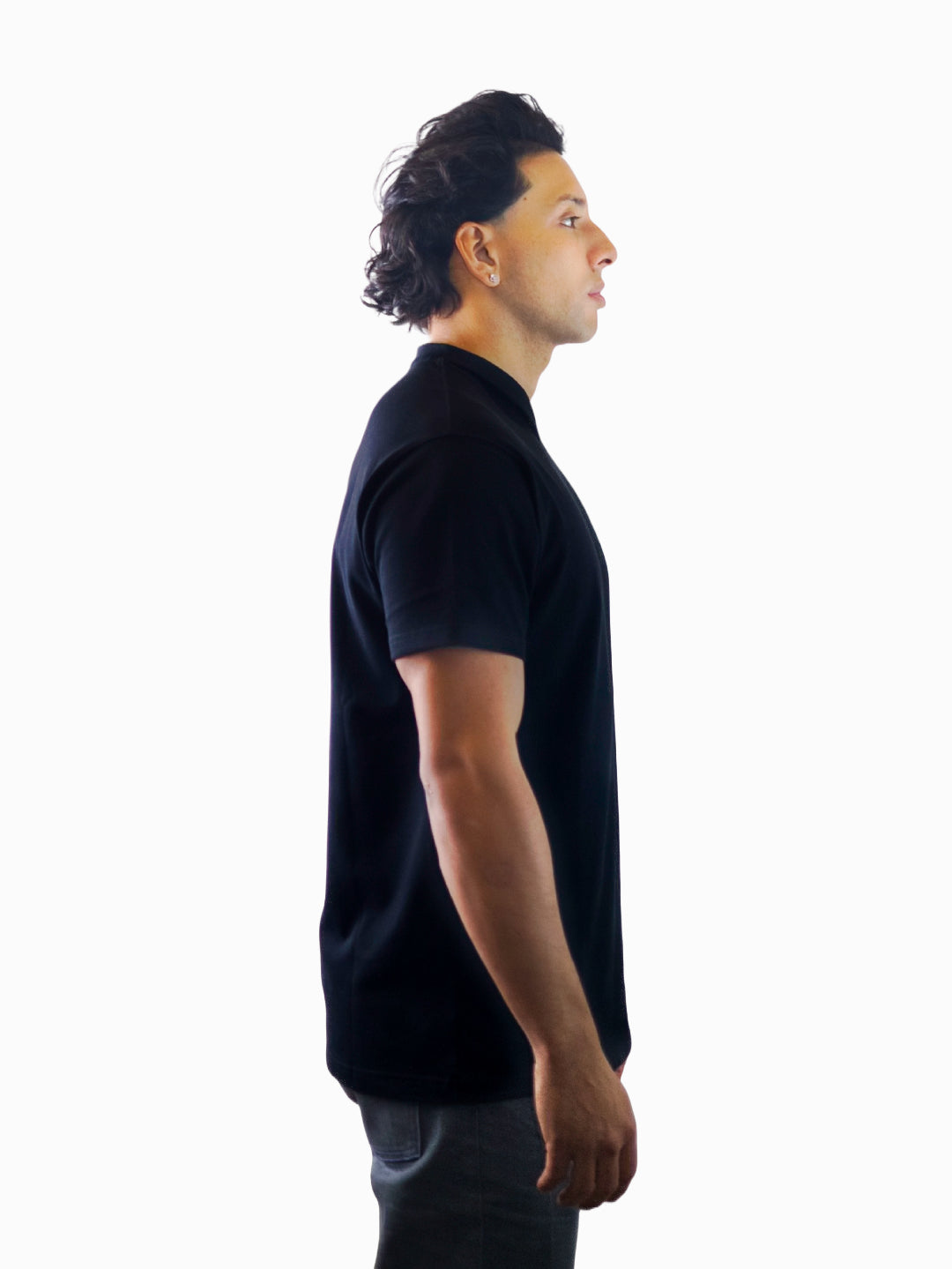 Exetees Regular V-Neck T-Shirt (Black)