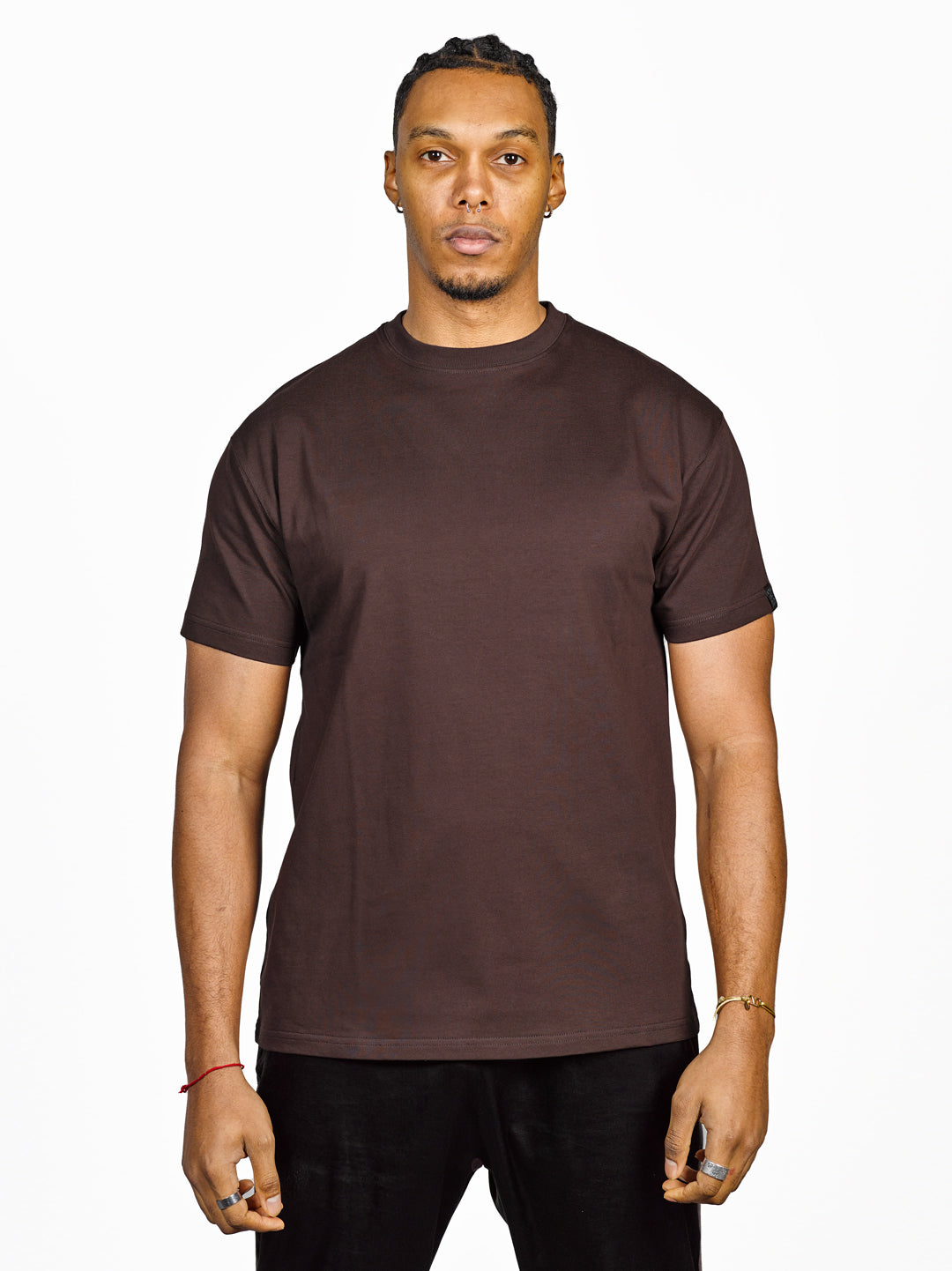 exetees Regular Round Neck T-Shirt (Brown)