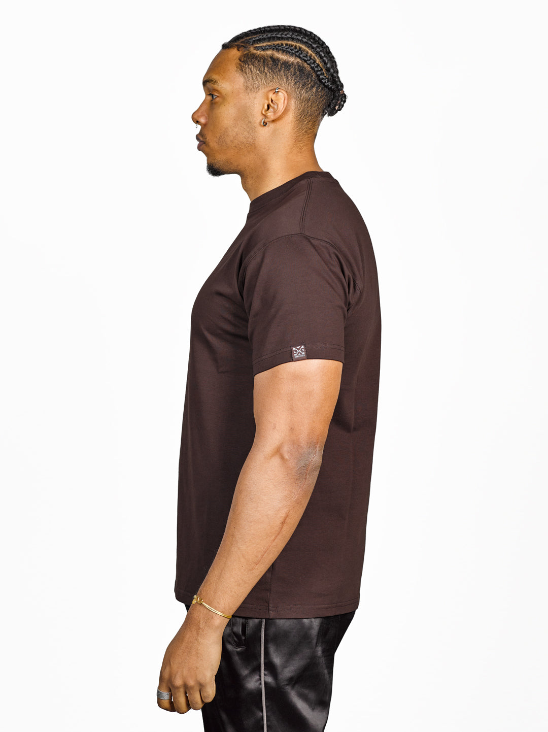 exetees Regular Round Neck T-Shirt (Brown)