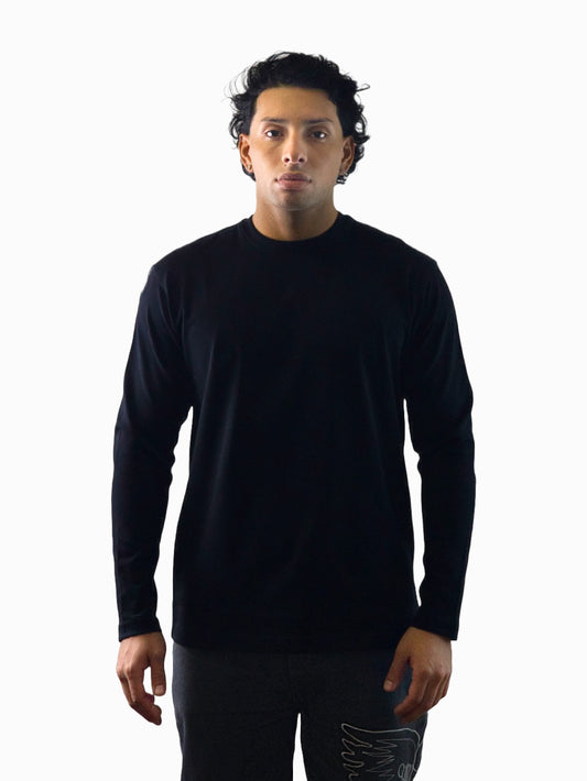 Exetees Regular Long Sleeve T-Shirt (Black)
