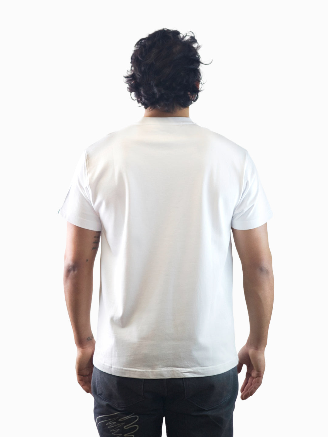 Exetees Regular V-Neck T-Shirt (White)